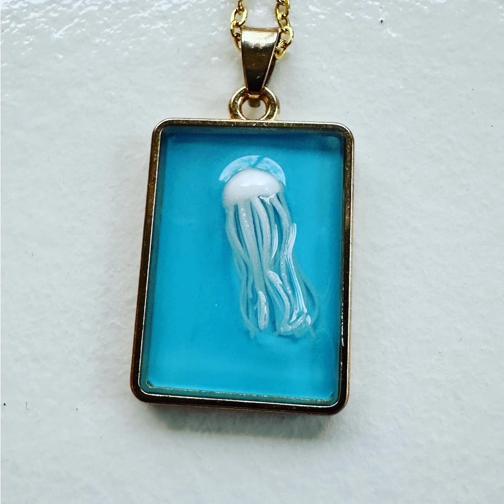 Jellyfish Gold Necklace handmade
